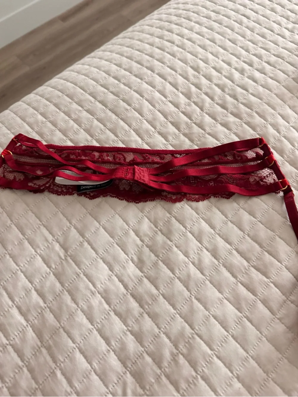 Red Lace Garter Belt with Adjustable Straps